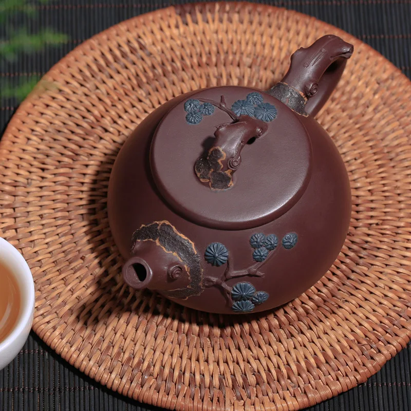 Teaware Ore Mine из фиолетовой глины сосновая игла камень леди ручная роспись декоративный Cao zhiганг ручная роспись чайник коллекция