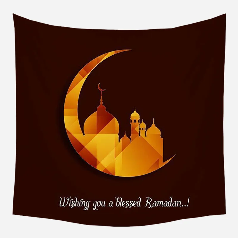 ZENGIA Рамадан украшения 150*130 см Eid Mubarak Декор стены гобелен Рамадан Мубарак Карим Исламские мусульманские Вечерние настенная крышка Ткань - Цвет: GT06-10