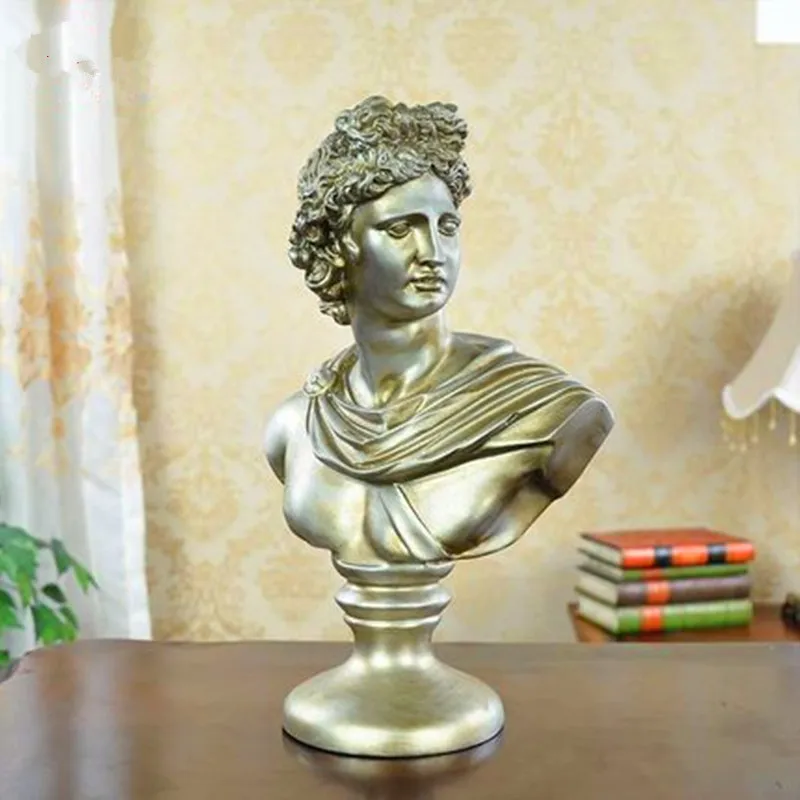 

David Bust Statue Renaissance Michelangelo Buonarroti Resin Craftwork Office Hotel Living Room Decoration Gift L2570