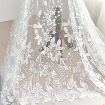 

DIY High-quality Court pattern sequnins Embroidery lace fabric Dress fabric Wedding cloth garment accessories 1order=1meter