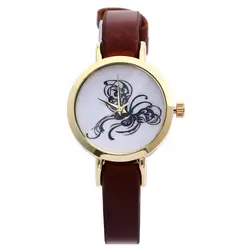 TZ #501 женские часы бабочка лента, сиденье из искусственной кожи аналоговые кварцевые наручные часы Новые Бесплатная доставка
