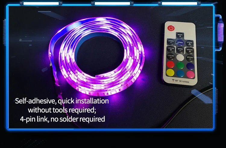 Imported RGB lamp beads Epoxy board waterproof level IP60 wireless remote control  TV background light LDE Light strip