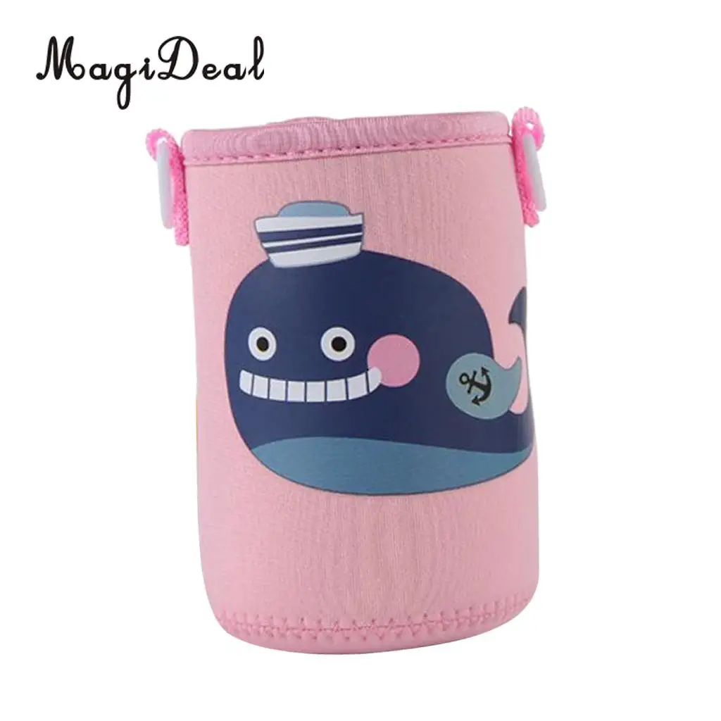 MagiDeal Insulated Water Bottle Sleeve Cartoon Animal Drink Bottle Covers Kids - Build-in Carrying Strap