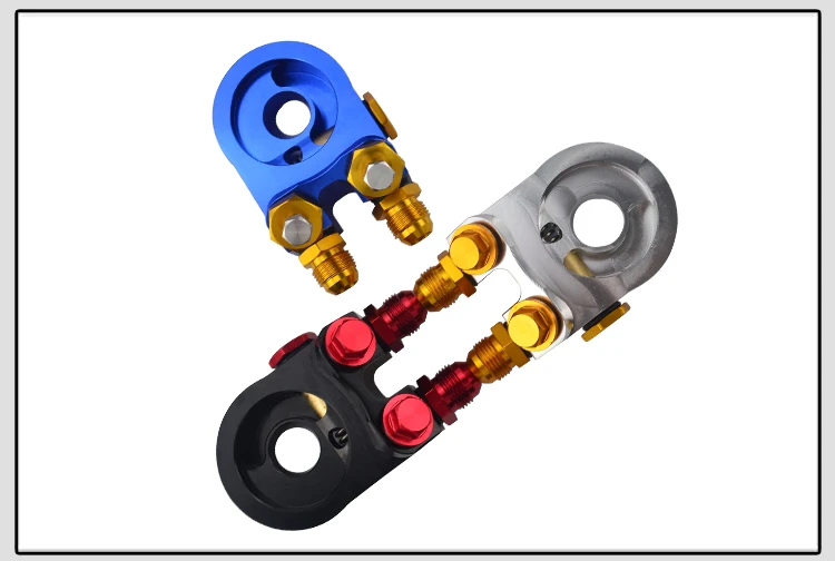 Алюминиевый AN10 Масляный радиатор адаптер сэндвич турбо с термостатом и фитингом 3/4-16 UNF, M20* 1,5 VR6746