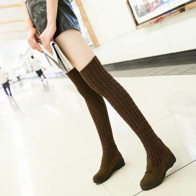 

2018 Winter boots for women flats shoes woman keep warm over the knee boots woman platform snow boots