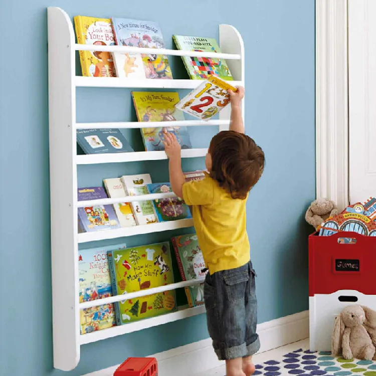 

Magazine Racks Office Furniture home Commercial Furniture 79.5*12*118cm solid wood panel Bookcase children magazine rack new