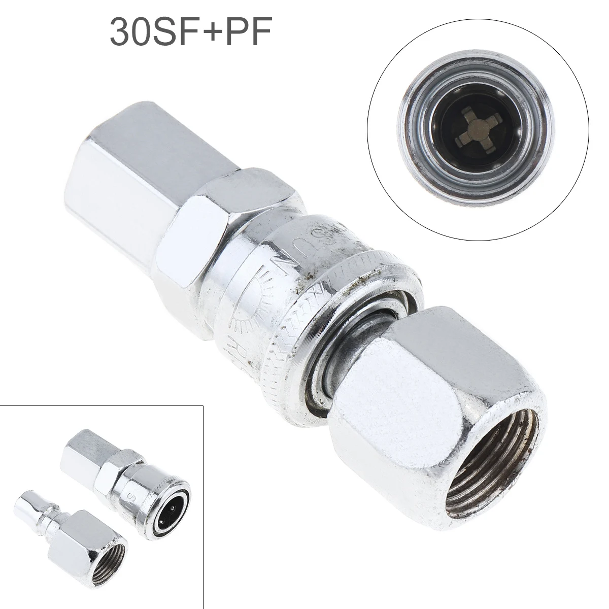 

2pcs/set TL-S12 30SF+PF High Speed Steel Pneumatic Fitting Quick High Pressure Connector with Dual-interface for Air Compressor