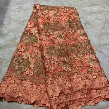 

2019 New Design French Mesh Lace With Stones 5Yards, Nigeria lace fabric For Wedding Dress, High Quality Africa Swiss Voile Lace