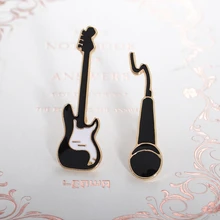 WEISHUOLI милые эмалированные броши значок аксессуары металлическая Гитара Брошь микрофон булавка для женщин ювелирные изделия