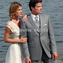 /Высококачественный светло-серый костюм жениха смокинги друзей жениха с двумя кнопками мужские свадебные костюмы Лучший мужской костюм
