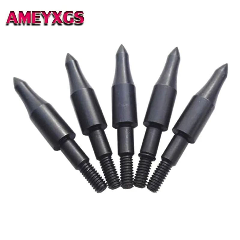 6Pcs 150 Grain Archery Field Target Points Steel Arrowhead Screw In