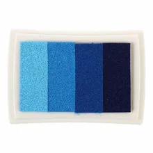 Идеальный синий мульти Gredient 4 цвета чернила штамп Pad Inkpad на масляной основе Inkpad ребенок-безопасный