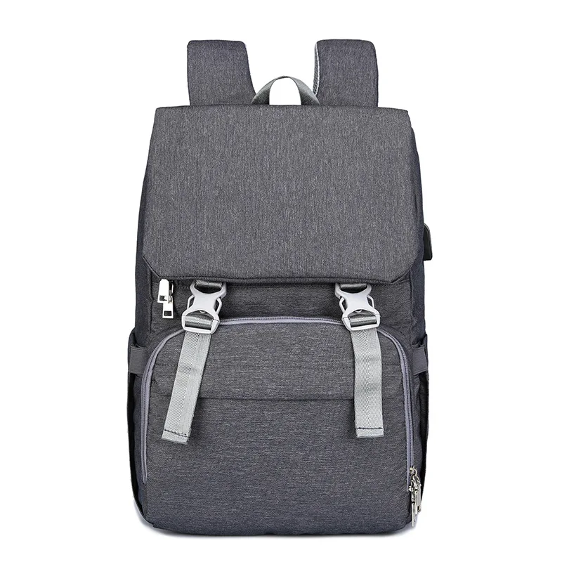 Новая модная сумка для подгузников, рюкзак с usb зарядкой, Большая вместительная Детская сумка, сумка для подгузников, сумка для ухода за ребенком, сменная пеленка - Цвет: dark grey