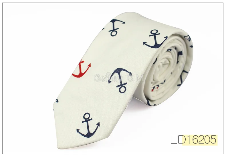 Men's Suit Animal Pattern Tie Classic Men's Printed Necktie Formal Business Anchor Bowknots Ties Male Cotton Skinny Slim Ties - Цвет: LD16205