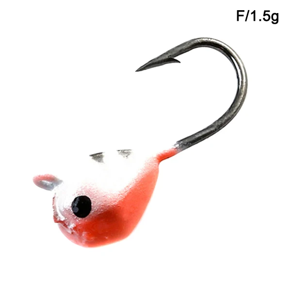 5 Pcs Winter Ice Fishing Hook Lure Mini Metal Bait Fish Head Hook Bait Jigging Fishing Tackle KH889 - Цвет: F 1.5g