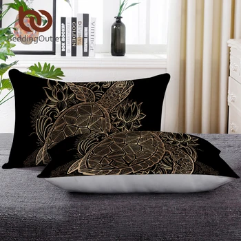 

BeddingOutlet Down Alternative Body Pillow Turtle Printed Bedding 50x75cm Neck Soft Sleeping Pillow Washable Microfiber almofada