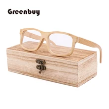 Новая Мода Близорукость Оптические очки оправа ручной работы плоский светильник очки из бамбукового дерева оправа для мужчин и женщин