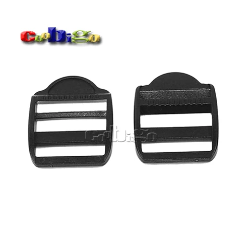100pcs Pack 1" Plastic Black Ladder Slider Adjust Lock Buckles Backpack