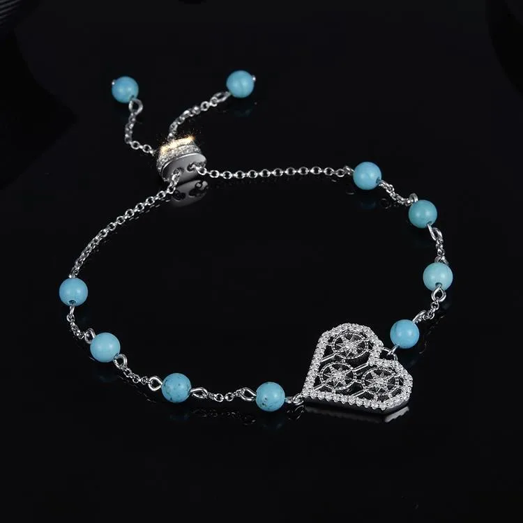 MeiBaPJ браслет из синего камня для женщин настоящий S925 Серебряный Модный браслет с подвесками прекрасные вечерние ювелирные изделия