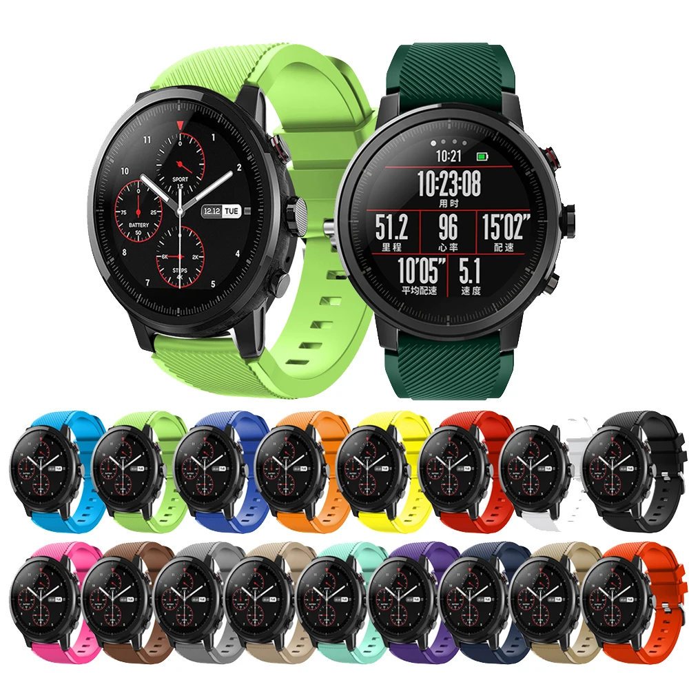 Для Amazfit Stratos 2 2s смарт-часы ремешок силиконовые полосы браслет ремень для Huami AMAZFIT GTR 47 мм Замена для samsung S3