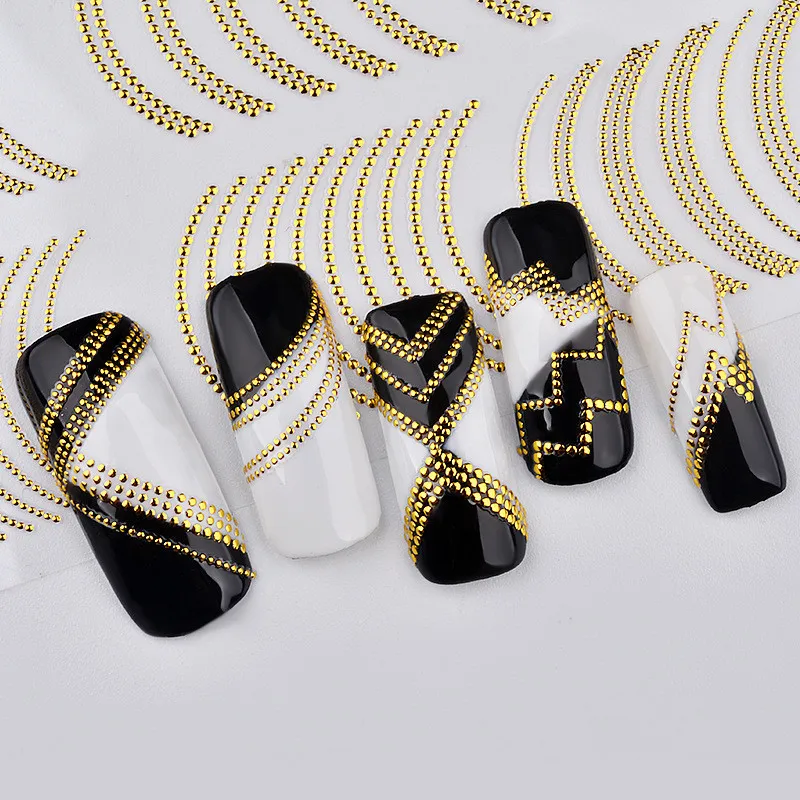 

Mtssii 3D Golden Stickers for Nails Wave Line Nail Art Sticker with Adhesive Sliders for Nail Design 8 Types Hot Sale Nail Foil