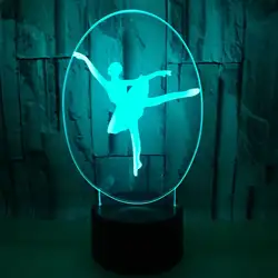 Креативный подарок балетная 3d Ночная лампа цвет ful Usb 3d визуальная Таблица лампа оптовая продажа с фабрики 7 цветов пеленальный столик Moderne