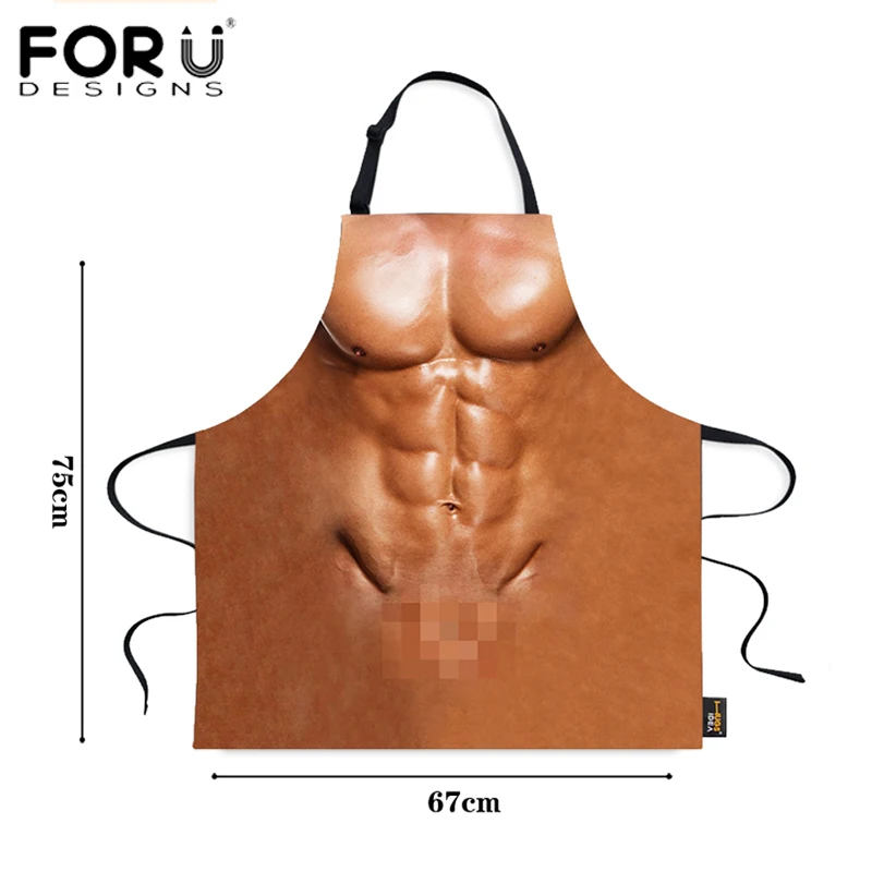 FORUDESIGNS Funny Sexy Kitchen Aprons for Woman Men Naked Sexy Rude Cheeky Cooking Apron bbq Dinner Party Gift for Lovers