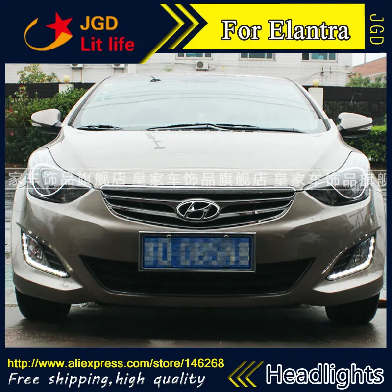 12 в 6000 к светодиодный DRL дневной ходовой светильник для hyundai Elantra 2012 2013 противотуманная фара рамка противотуманный светильник супер белый