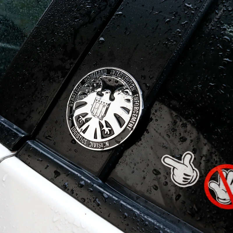 Наклейки JDM винтажный Бронзовый Толстый металлический щит S.H.I.E.L.D. Круглая птица