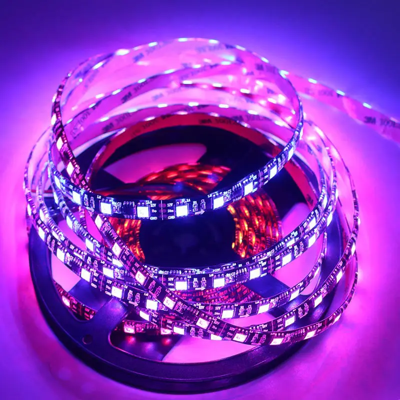 5M 48LEDs/m 12V WS2811 Addressable RGB LED Strip 5050 SMD Digital Flexible Tape Christmas TV Light Waterproof IP65 BLACK PCB | Лампы и