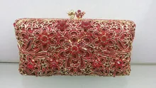 Freies verschiffen!! A15-5, rot farbe mode top kristallsteinen ring handtaschen für damen nette parteibeutel