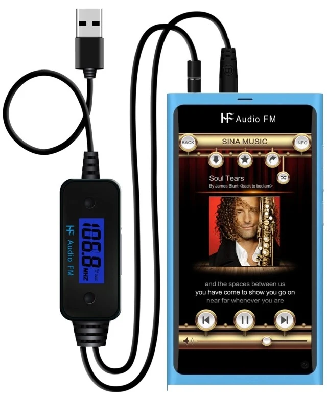 Mobile phone wireless music transmitter car wireless fm transponder