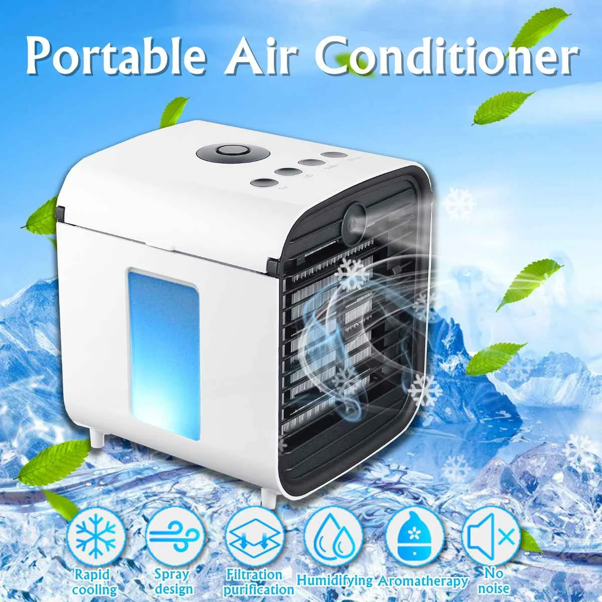 

Convenient Air Cooler Fan Portable Digital Air Conditioner Humidifier Space Easy Cool Purifies Air Cooling Fan for Home Office