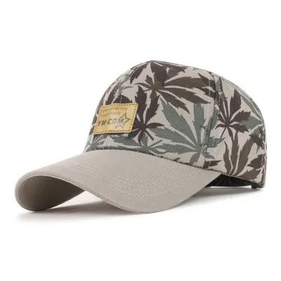 Новая модная летняя мужская шляпа от солнца, бейсбольная кепка Bone, регулируемая солнцезащитная Кепка, модная мужская бейсбольная кепка с рисунком листьев - Цвет: A