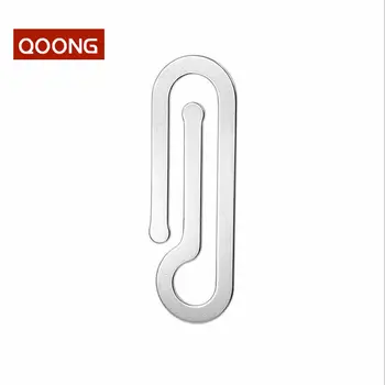 

QOONG Men Women Stainless Steel Slim Pocket Credit Card Money Holder Metal Silver Money Clip Wallet Clamp for Money Bill Clip