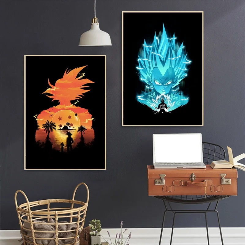 

Japanese anime Super Saiyan Dragon Ball Art Canvas Poster Wall Pictures for Living Room No Frame
