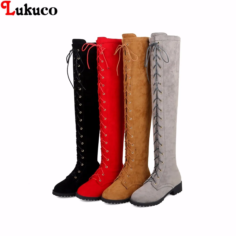 

2019 Over The Knee Low Hoof Heel Botas Female Women Boot Large Size 39 40 41 42 43 44 45 46 Sexy Fashion Shoes 2018 riding boots