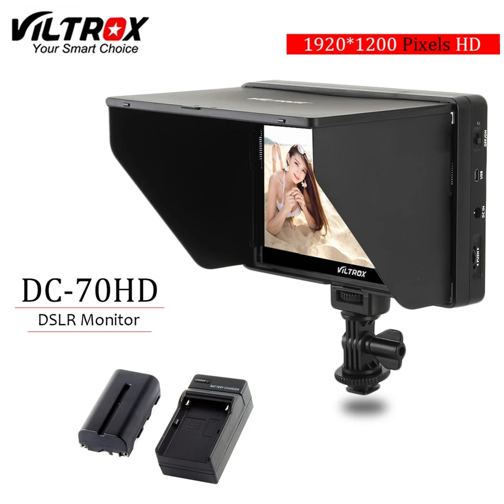 Видеомонитор Viltrox DC-70HD 4K с креплением 7 ''HD IPS LCD для камеры 1920x1200 HDMI AV-вход Canon Nikon