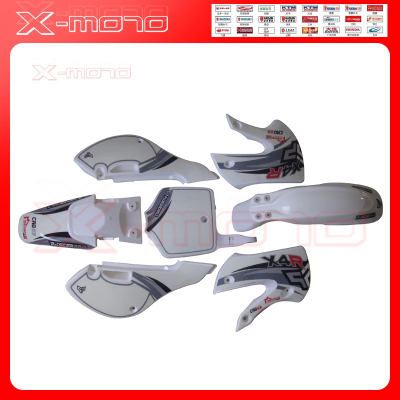 2002 2008 KLX110 KX65 белый пластиковый брызговик для мотокросса и наклейки мотоцикла