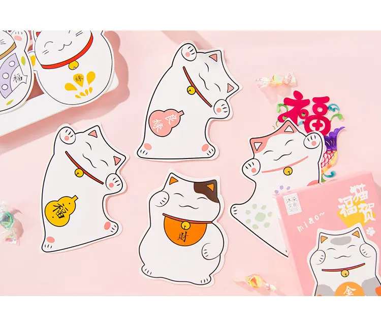 3 комплекта Kawaii бумажная коробка милый кот поздравительная открытки по случаю Дня рождения бизнесс подарок карта набор открытка