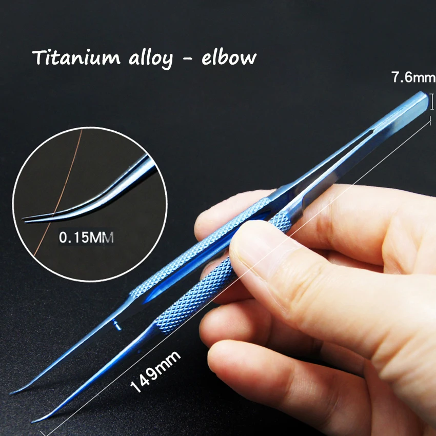 

Straight or Elbow tweezers Titanium Alloy Fly line fingerprint Tweezers for Phone copper wire repair clip jumper line 0.15MM