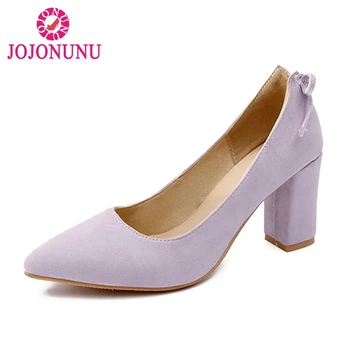 

FITWEE 6 Color Size 31-48 Sexy Women Wedding High Heel Shoes Women Bowknot Pointed Toe Thick Heel Pumps Party Club Women Shoes