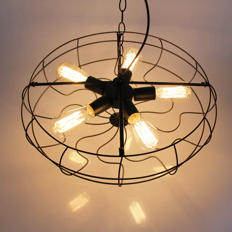 

Modern American Industrial Country Loft Lustre Personality Fashion Vintage Edison Fan Pendant Light Plate Fixture Kitchen lamps