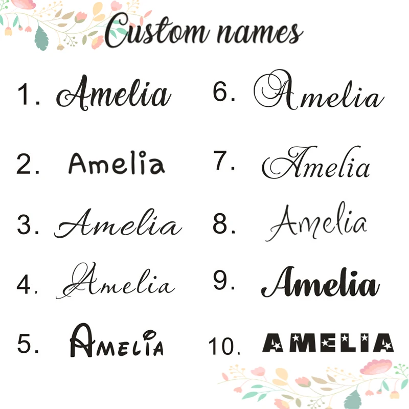 Gewohnheit Irgendeine Name Wand Aufkleber Kindergarten Decor Personalisierte Kinder Name Wand Kunst Aufkleber Verschiedene Schrift Verfugbar Wandbild Madchen Geschenk Az207 Wall Stickers Aliexpress