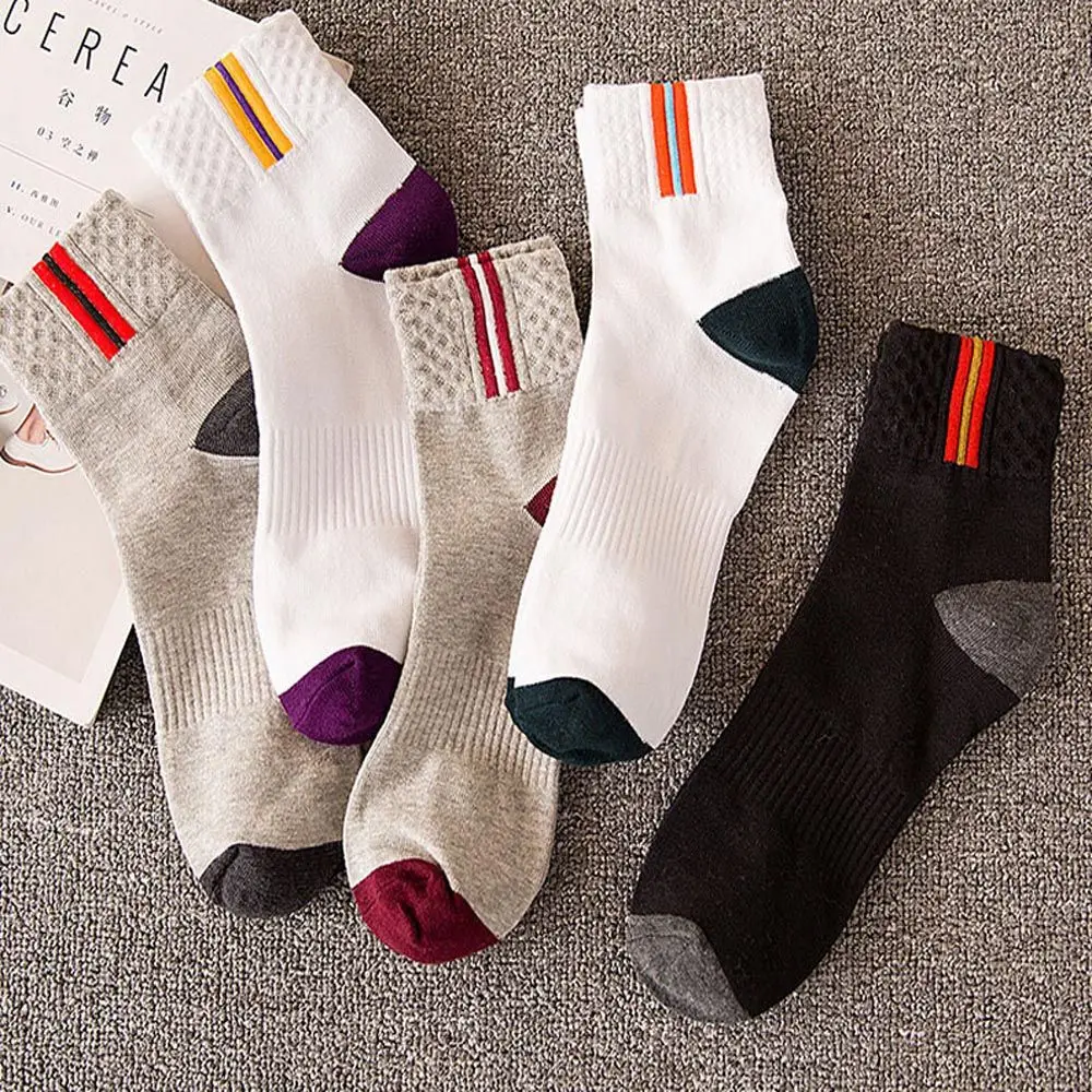 New Arrival Basic Strip Men's Socks Mesh Breathable High Quality Cotton