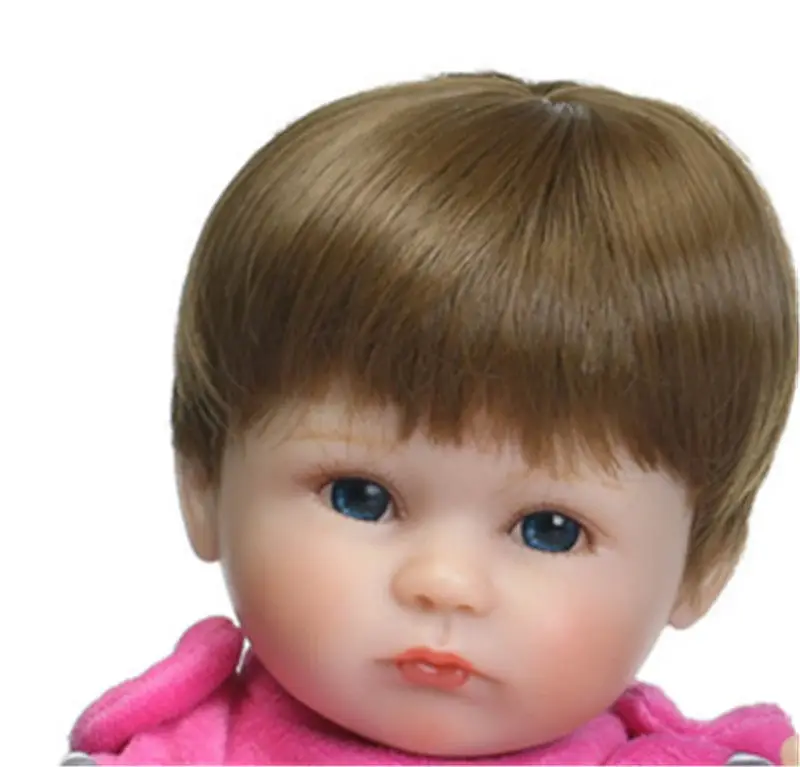 Для 40-45 см светильник для куклы Reborn коричневый парик 17-18 дюймов Кукла Reborn Hair DIY NPK аксессуары для куклы