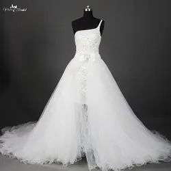 Rsw803 Съемная юбка Bling платья Кристалл Высокая Низкая из двух частей свадебное платье