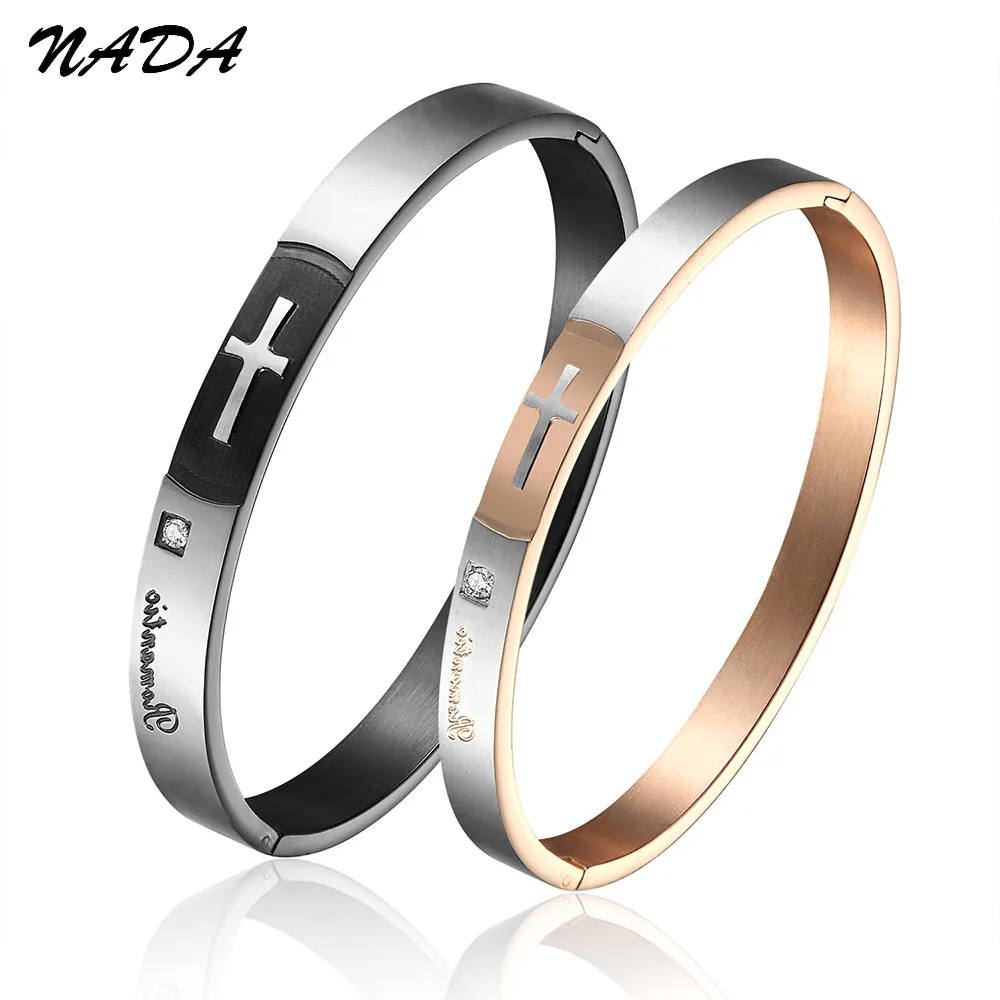 Trendy Crystal Rose Gold Couples Bracelet for Couples Screw bracelet