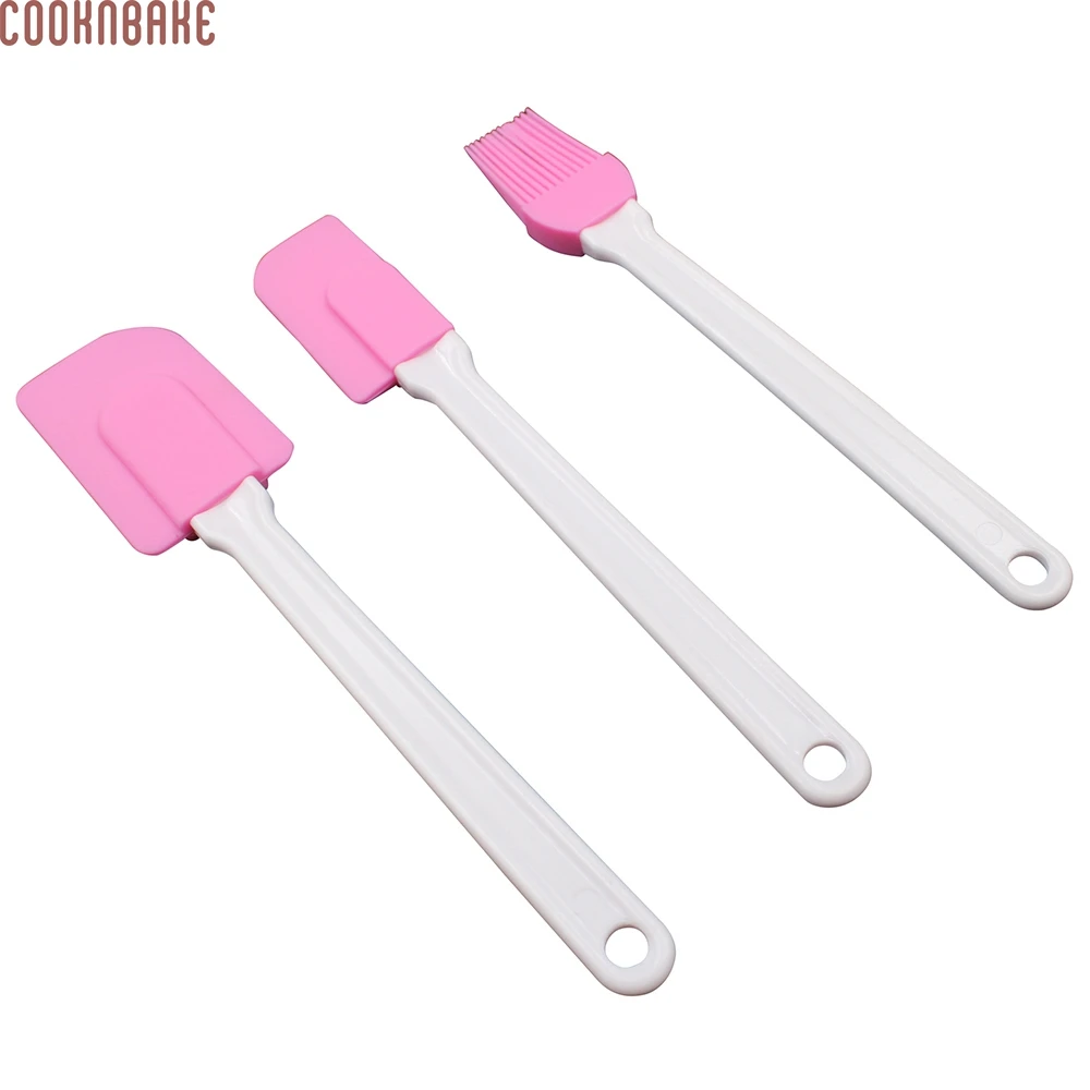 

COOKNBAKE DIY Silicone Cream Spatula Cream Brush Baking Oil Brush Mixing Shovel Butter Scraper Flour Scrapers 3pc/set SBT-001-7