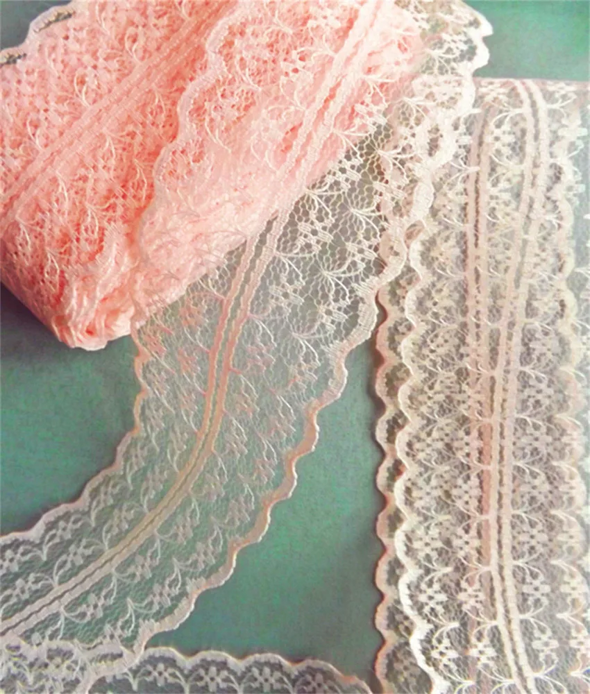 45mm 10yards/lot Lace Fabric Trimming Width Lace Ribbon Embroidered Net